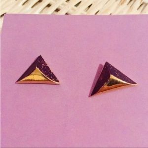 FREE vintage purple gold triangle earrings